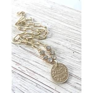 NEW VB & CO. women's champagne coin necklace in matte gold